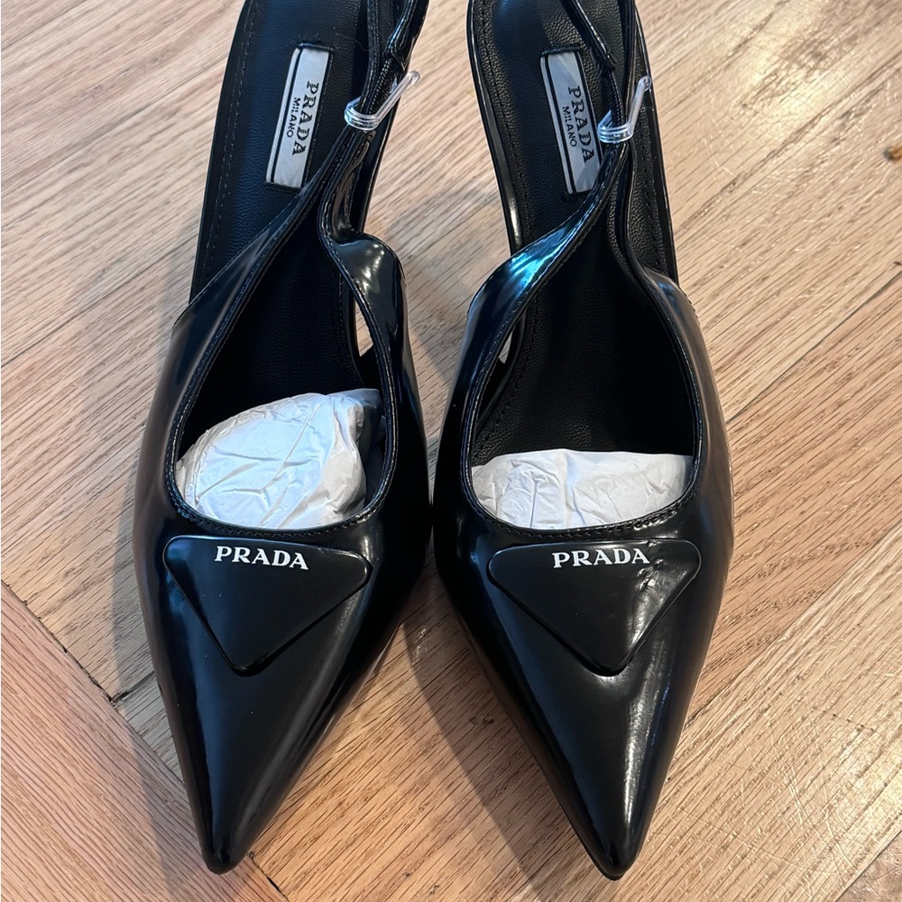 Black Prada Slingback Heels